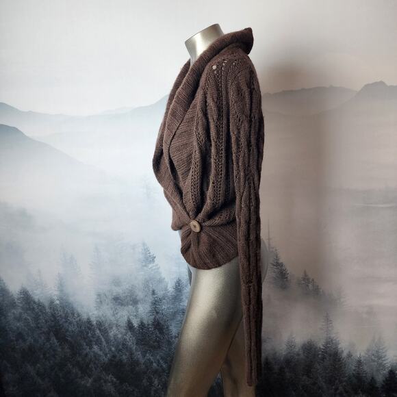 Autumn Cashmere 100% Pure Cashmere Chocolate Brown Knit Cardigan | Women's XS - Picture 6 of 12